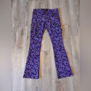 Purple Paisley Bootcut Jeans
